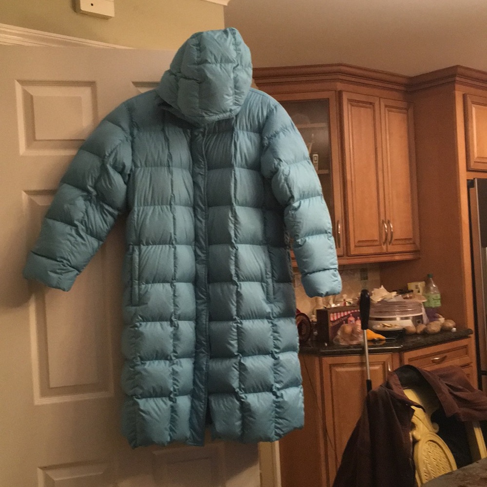 Lands End Full Length Goosedown Quilted Coat with Detachable Hood